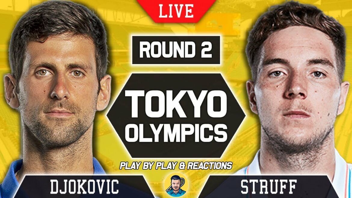 DJOKOVIC vs STRUFF | Jeux Olympiques de Tokyo 2021 | Diffusion de tennis en direct en direct