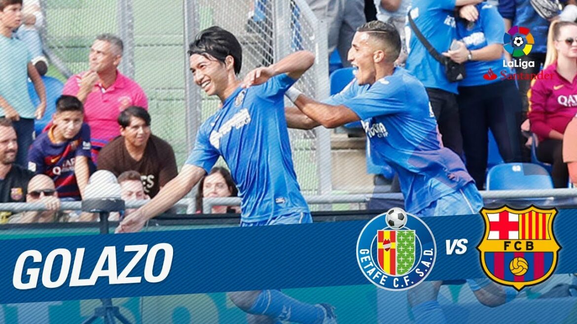 Golazo de Gaku Shibasaki (1-0) Getafe CF vs FC Barcelone