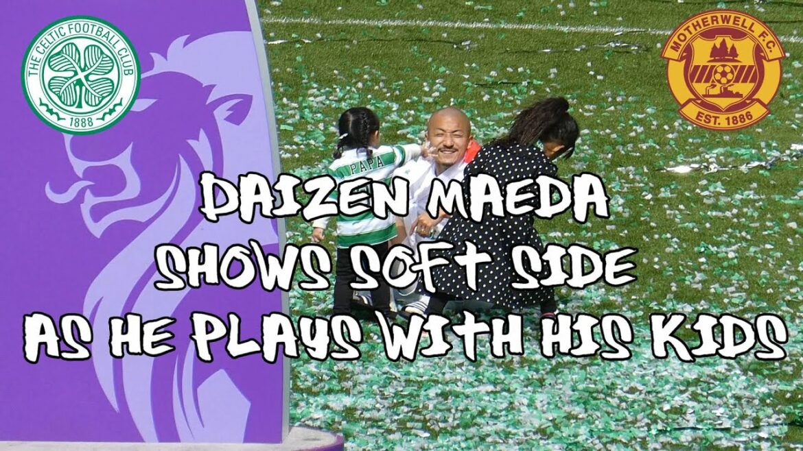 Celtic 6 - Motherwell 0 - Celtic - Daizen Maeda Daizen Maeda - Joue avec sa famille - 14 mai 2022