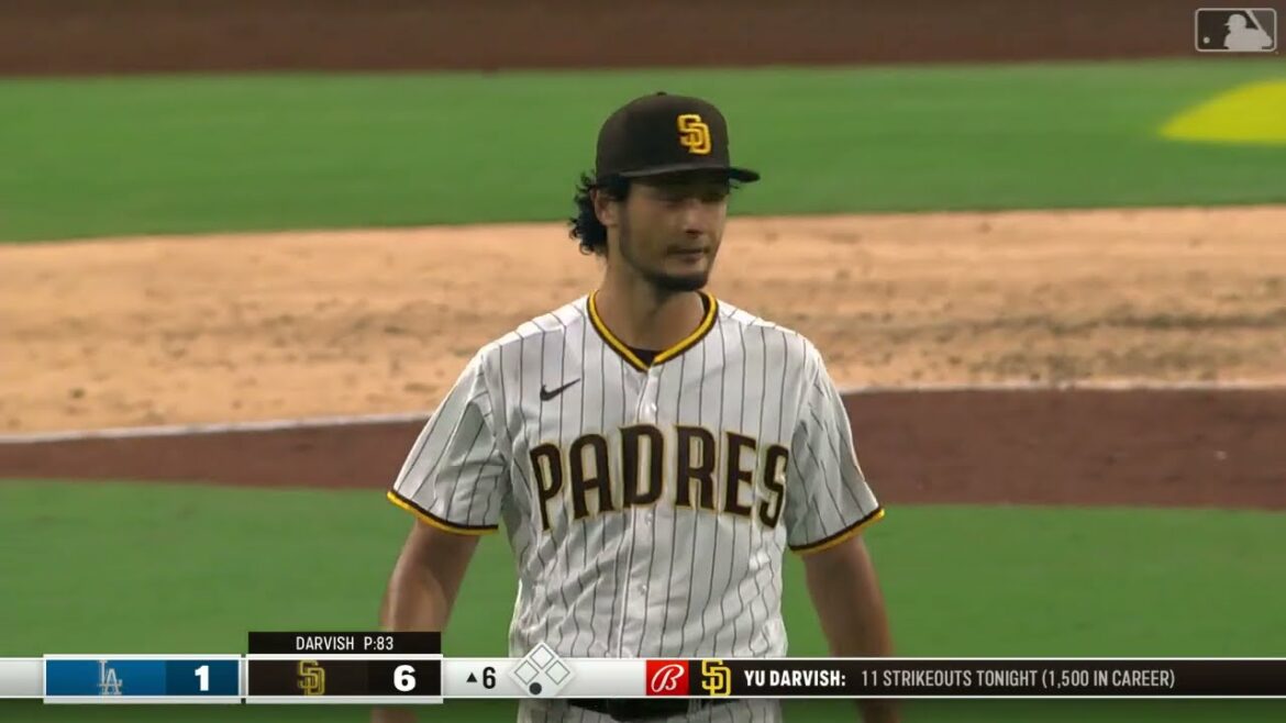 [MLB史上最速で1500奪三振達成！] Yu Darvish Dodgers jeu Tous les 11 retraits au bâton