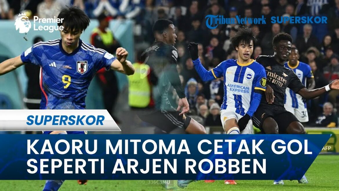 Leicester Vs Brighton, Kaoru Mitoma marque un but comme le style d'Arjen Robben avec le pied droit