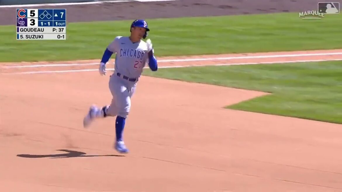 Seiya Suzuki frappe un coup de circuit en solo dans le champ opposé!  4ème RH de 2022 !  |  Cubs de Chicago |  17/04/22