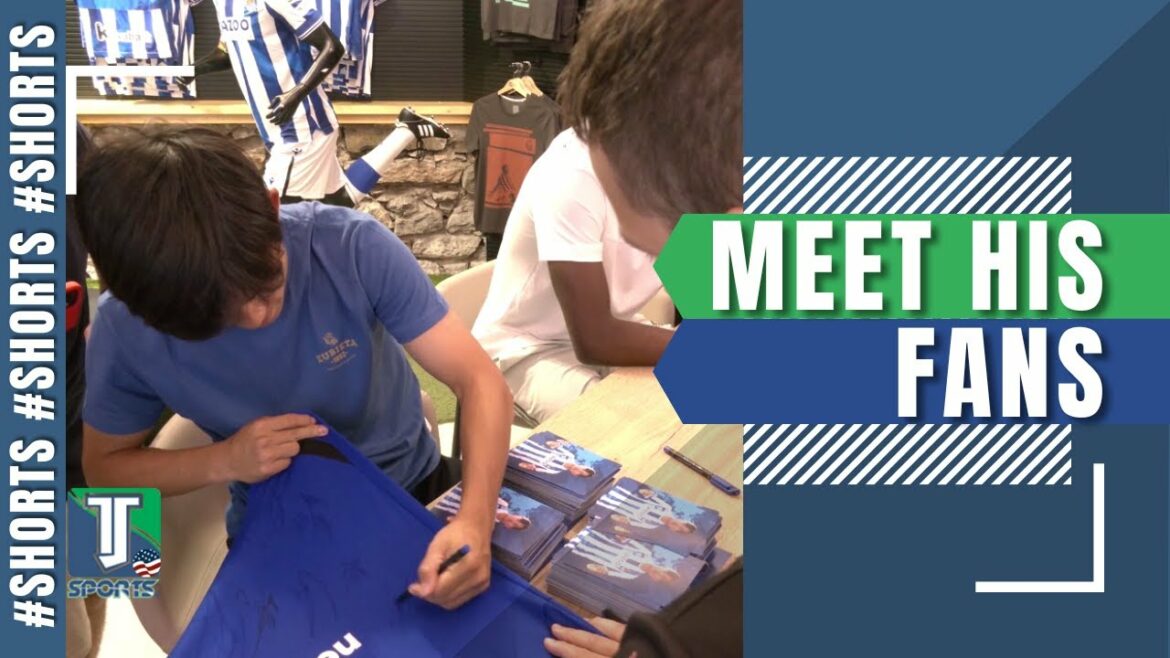 Le japonais Takefusa Kubo RENCONTRE les fans de la Real Sociedad dans la boutique officielle #Shorts