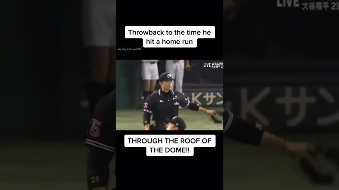 Shohei Ohtani a frappé un coup de circuit à travers le toit du dôme 😱 #short