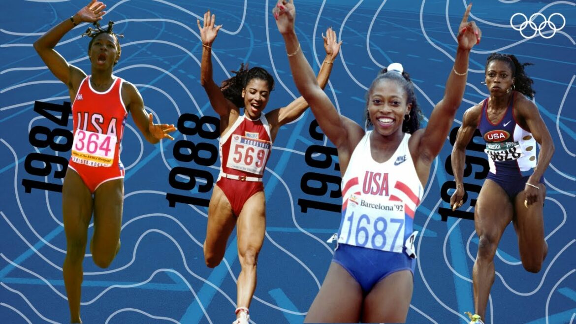 🤯 L'équipe des États-Unis remporte l'or du 100 m féminin quatre fois de suite !  🥇🥇🥇🥇