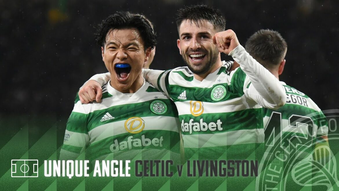 Angle unique de télévision celtique |  Celtic 3-0 Livingston |  Taylor, Maeda & Kyogo avec les buts !