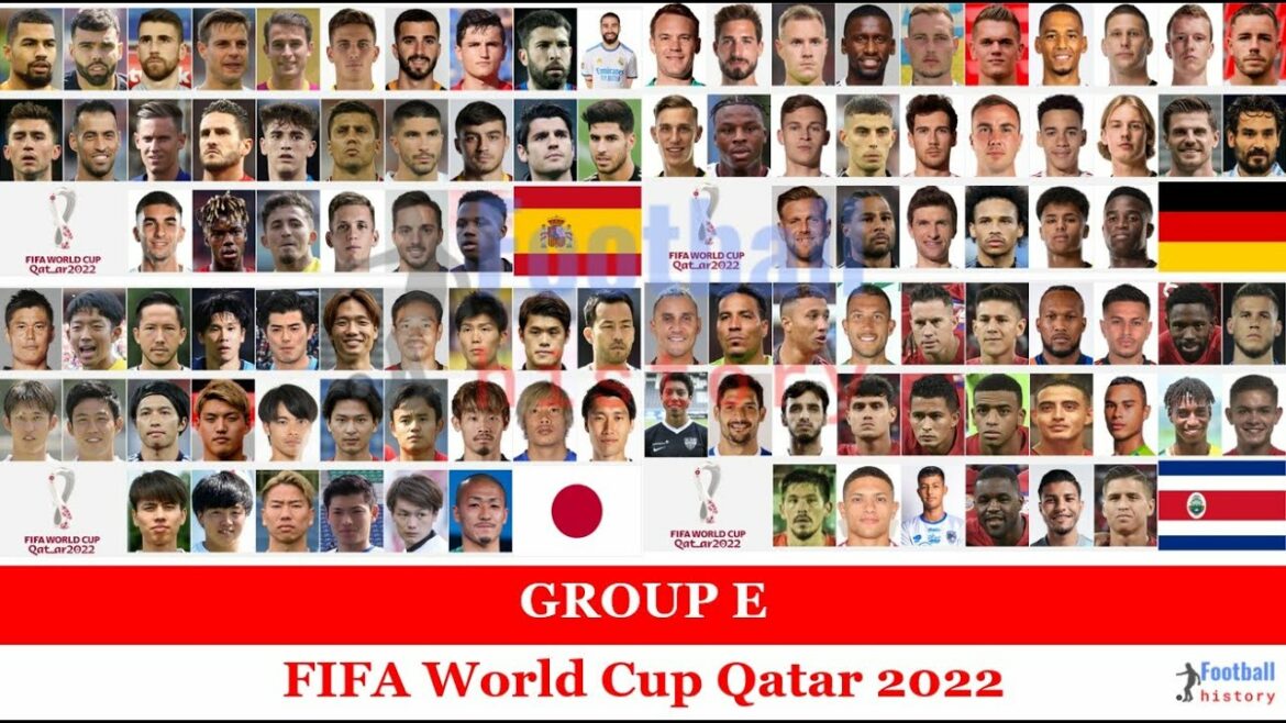 Groupe E All Squad Coupe du Monde de la FIFA 2022 |  Espagne |  Allemagne |  Japon |  Costa Rica