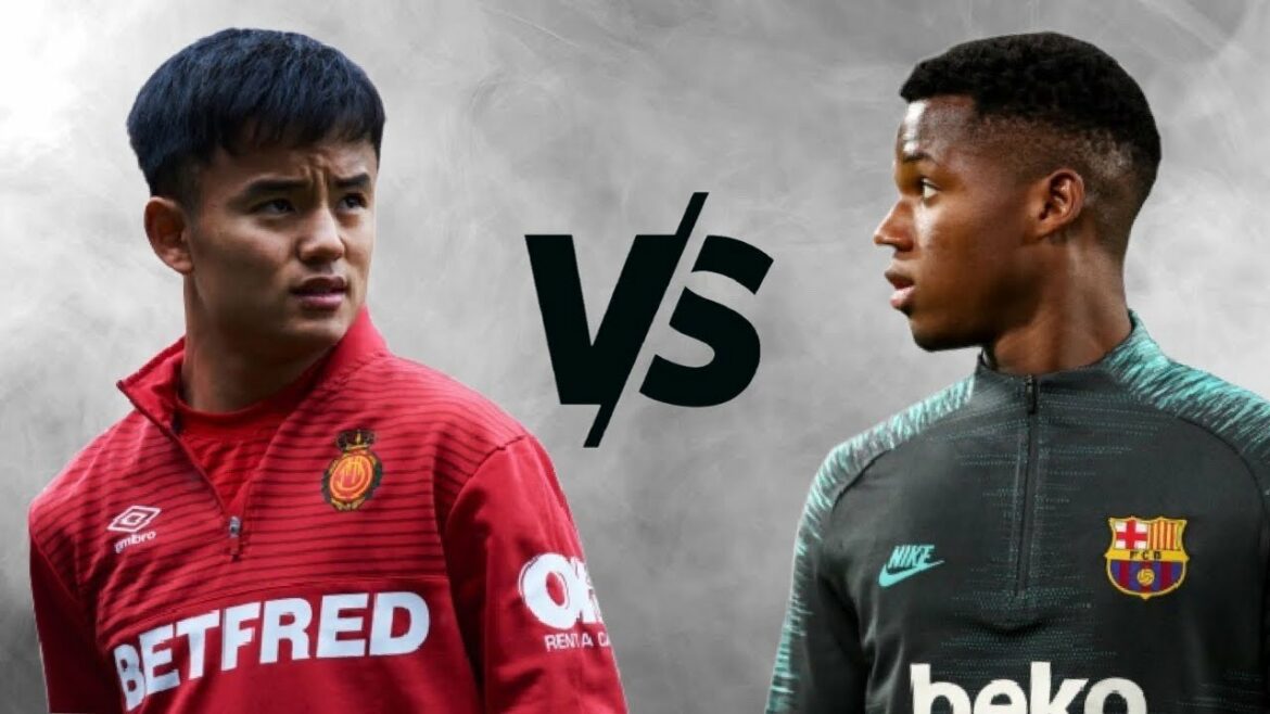 Takefusa Kubo contre Ansu Fati • Wonderkid Duel ⚡️ Faits saillants 2020 •