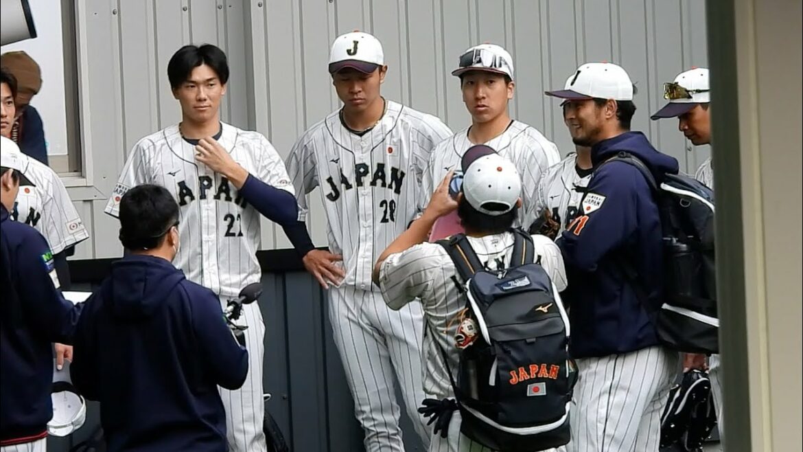 Darvish semble surpris par l'atmosphère du Sunrise Bullpen[Samurai Japan Miyazaki Camp]2023.2.17