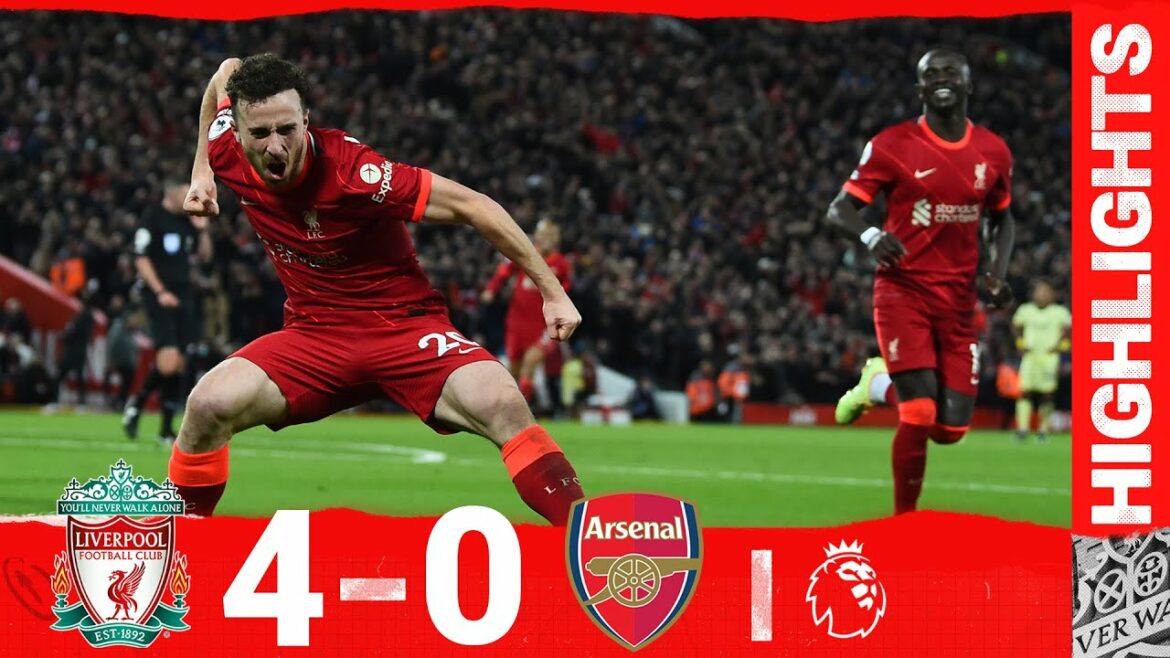 Temps forts : Liverpool 4-0 Arsenal |  Filet Mane, Jota, Salah et Minamino