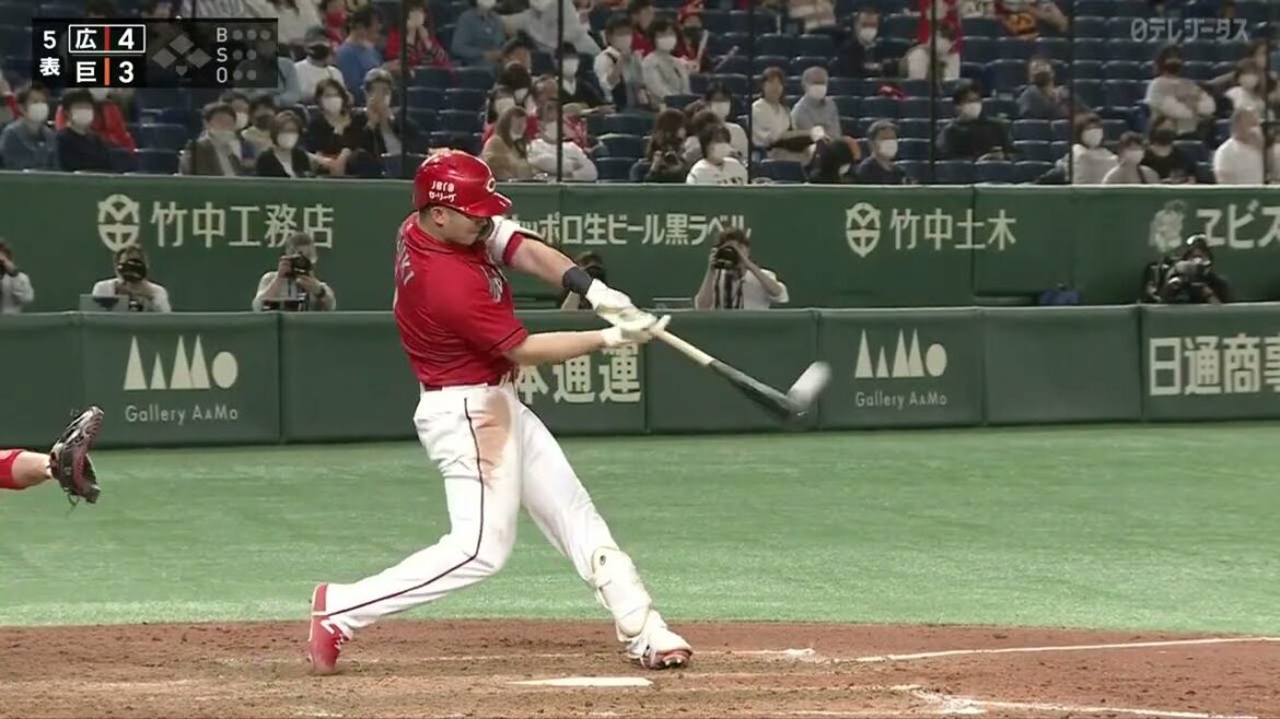 [Total 150th HR]Hiroshima Suzuki frappe son 150e home run au total !  2 matchs consécutifs viennent de derrière 2 courses[Giants x Hiroshima]