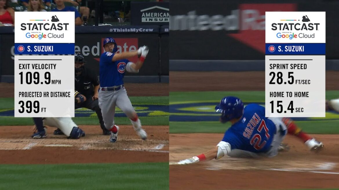 Le HOME RUN à l'intérieur du parc de Seiya Suzuki en 15,40 secondes contre les Brewers