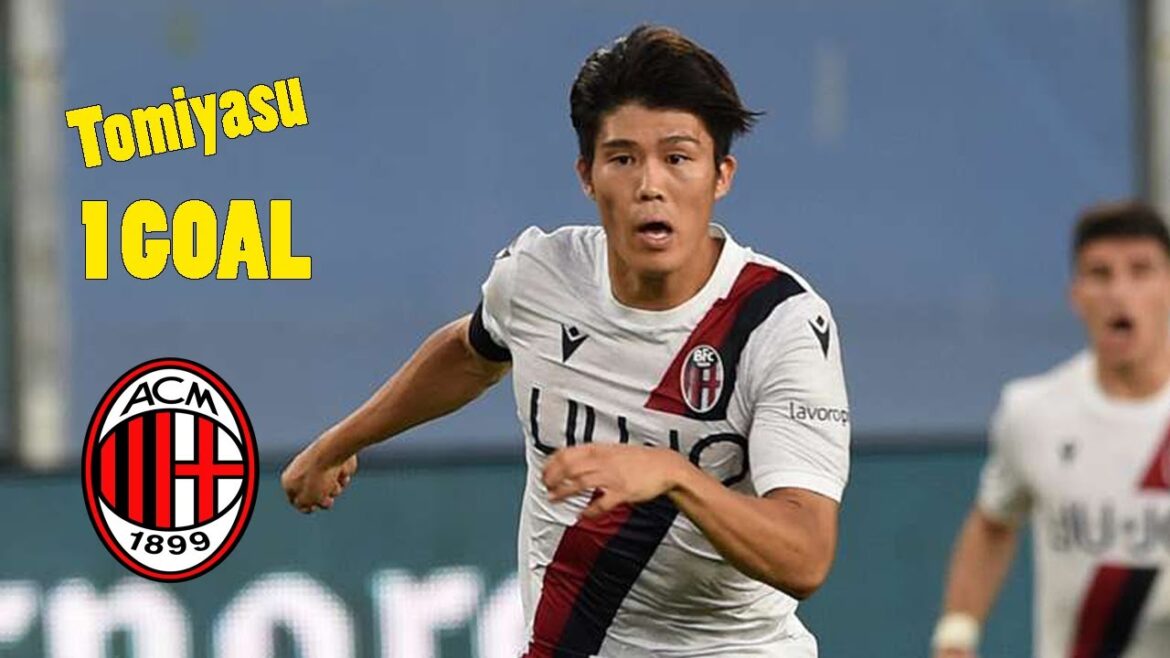"Quel but!" Takehiro Tomiyasu a marqué son premier but contre la puissance Milan à Bologne avec un puissant milieu de terrain gauche!