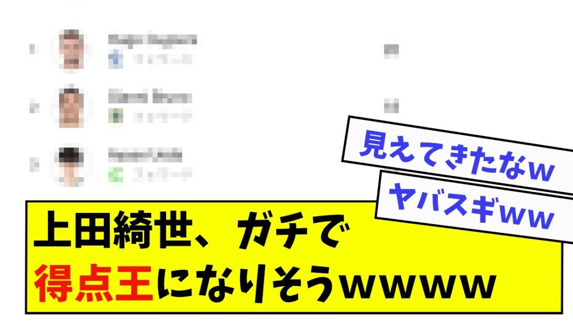 [Bonne nouvelle]Kiyo Ueda est susceptible de devenir le meilleur buteur de Gachi www
