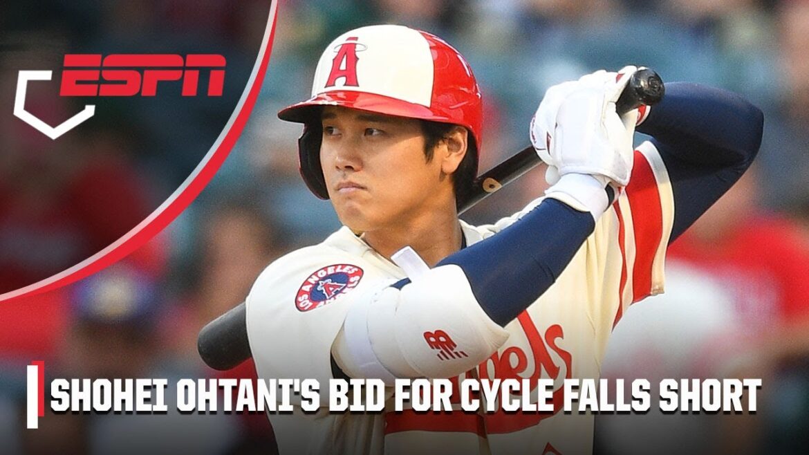 Shohei Ohtani manque juste de faire HISTORY à quelques mètres d'un cycle 🤯 |  MLB sur ESPN