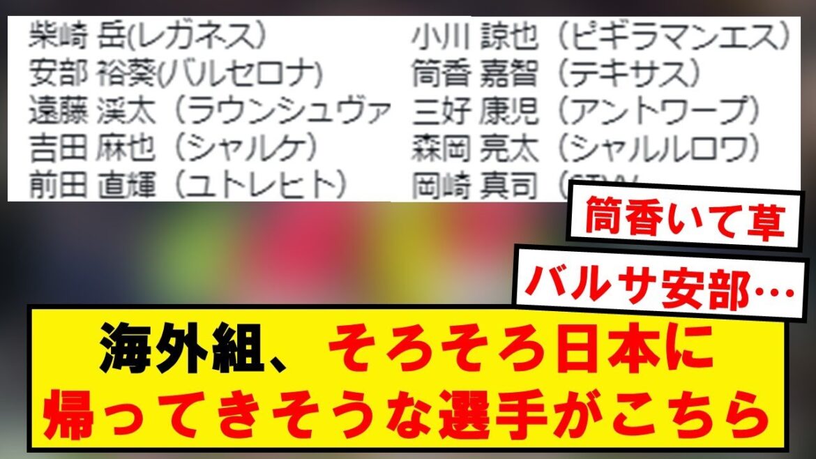 [Dernière version]Voici les joueurs susceptibles de revenir au Japon en 2023...