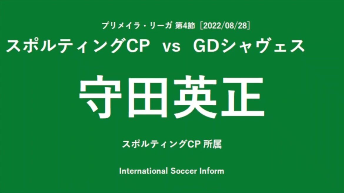 Retour sur le jeu de Hidemasa Morita[Sporting CP vs GD Chaves (Primeira Liga Round 4)]2022/08/28
