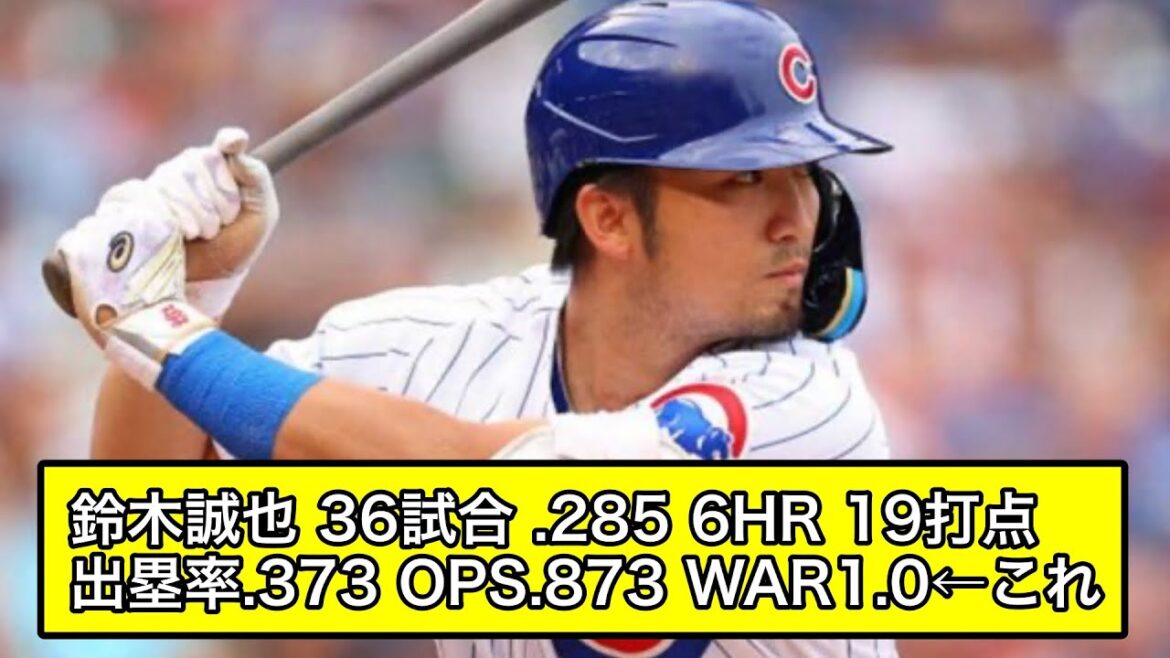 Seiya Suzuki 36 matchs .285 6HR 19 RBI Pourcentage de base .373 OPS .873 WAR1.0