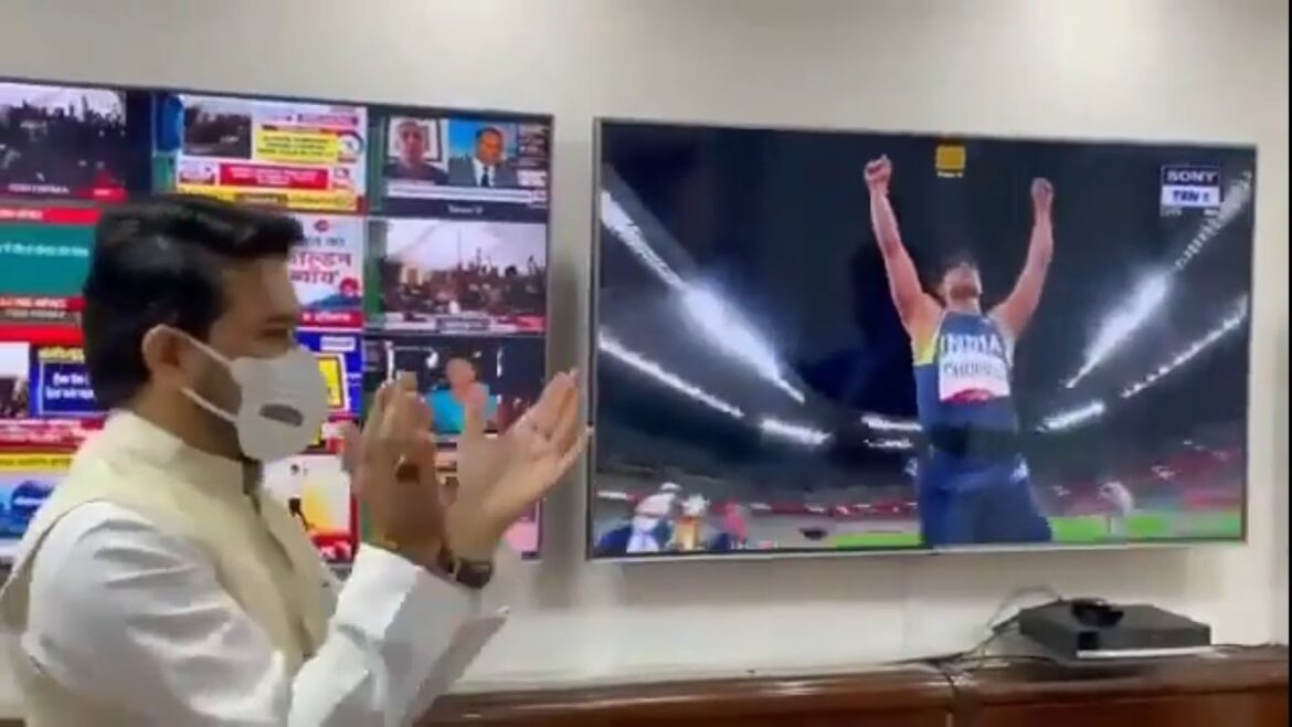 Neeraj Chopra Gold Winning Moment Vidéo virale aujourd'hui Statut Whatsapp des Jeux olympiques de Tokyo • #Shorts