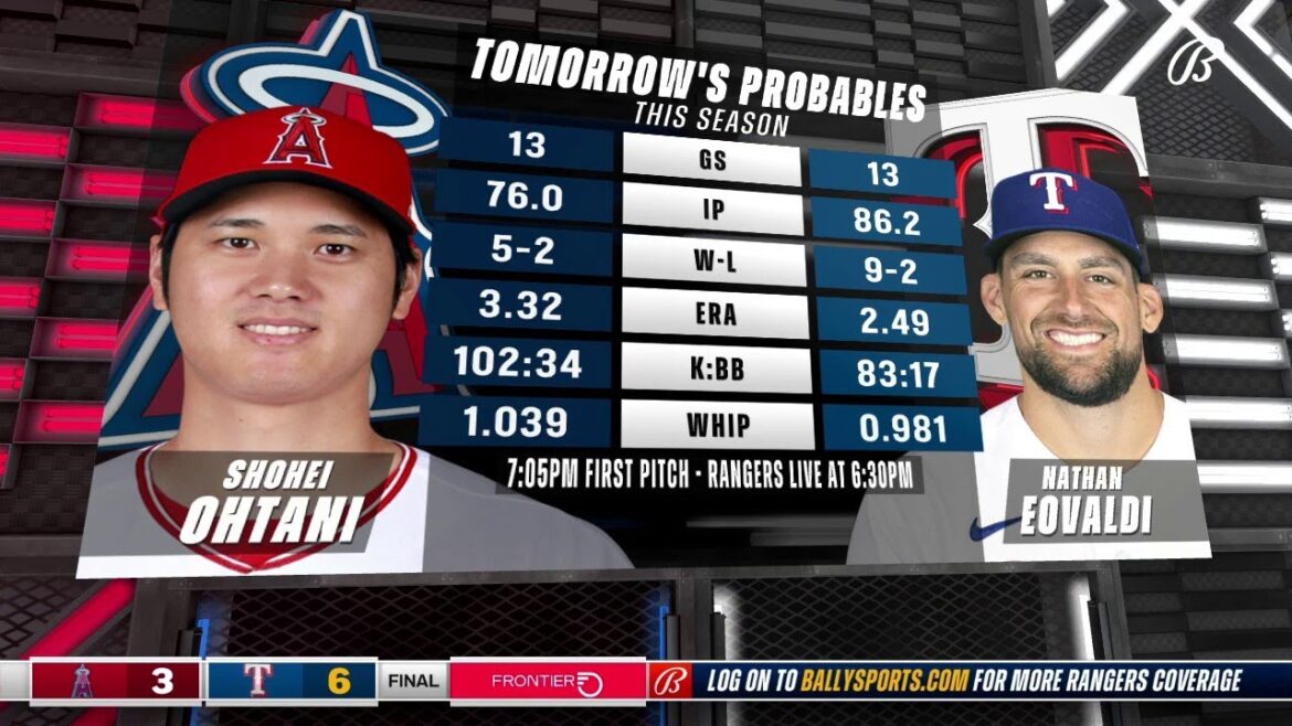 Nathan Eovaldi contre.  Shohei Ohtani |  Rangers en direct