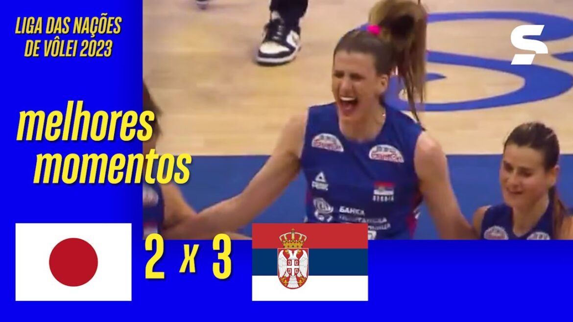 JAPON 2 X 3 SERBIE |  MEILLEURS MOMENTS |  LIGUE DES NATIONS DE VOLLEYBALL 2023 |  sportv