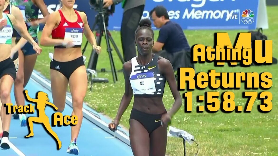 Athing Mu (1:58.73) remporte sa 1ère course de la saison sur 800 m au Grand Prix de New York (24 juin 2023)