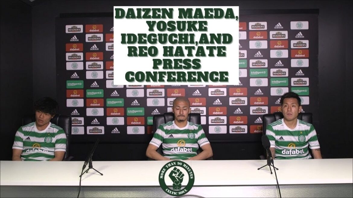 Conférence de presse des fans du Celtic FC Daizen Maeda, Yosuke Ideguchi et Reo Hatate