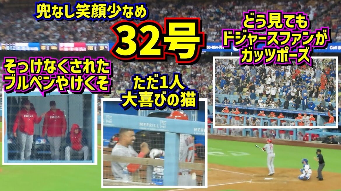 N° 32 !!  ️ Un homerun qui donne de l'espoir aux fans des Angels Un chat joyeux et un enclos désespéré[Séquences locales]7/8 contre Dodgers ShoheiOhtani Homerun Angels
