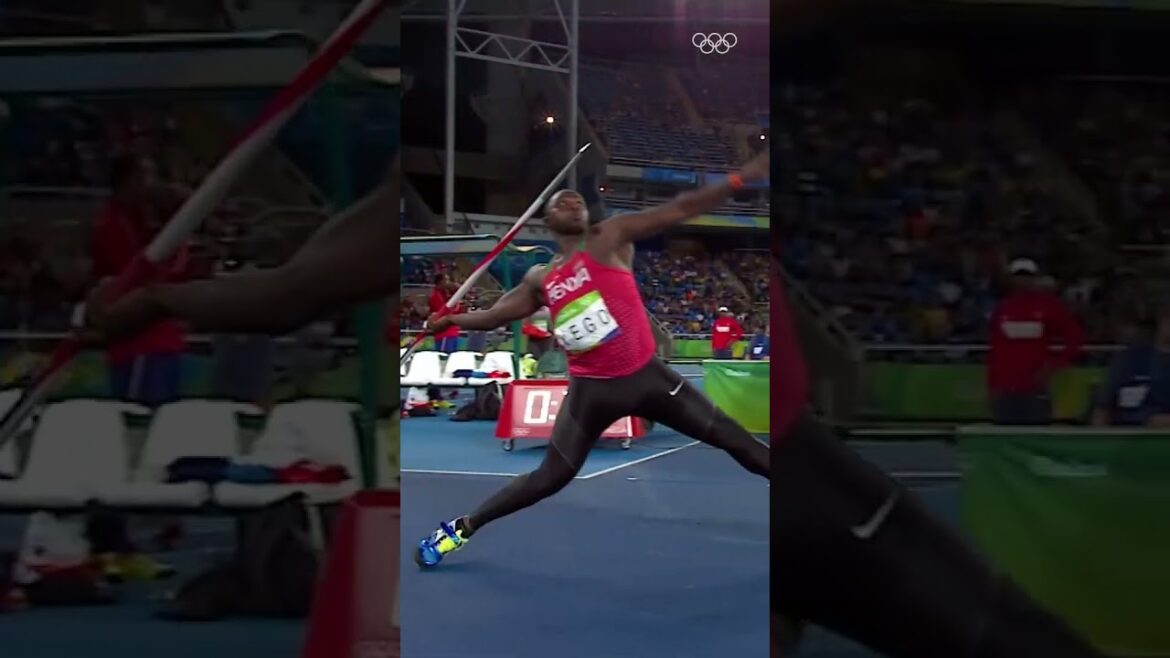 Julius Yego's medal winning throw! 🇰🇪 #shorts