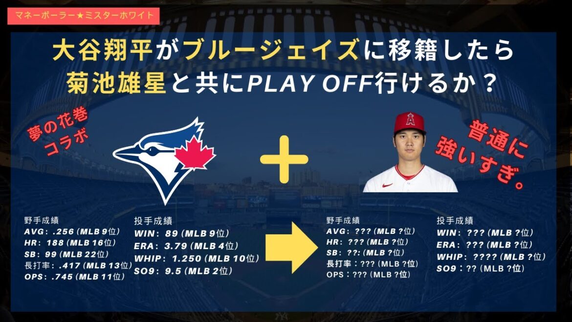 Si Shohei Ohtani est transféré aux Blue Jays, pourra-t-il aller aux Play Off avec Yusei Kikuchi ? #Shohei Ohtani #Blue Jays #Yusei Kikuchi Si Shohei Ohtani est transféré aux Blue Jays, pourra-t-il aller aux Play Off avec Yusei Kikuchi ? #Shohei Ohtani #Blue Jays #Yusei Kikuchi