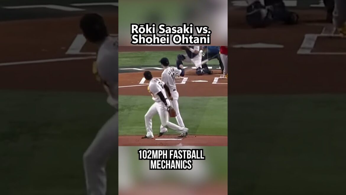 Roki Sasaki et Shohei Ohtani 102 mph Fastball Mechanics #shorts