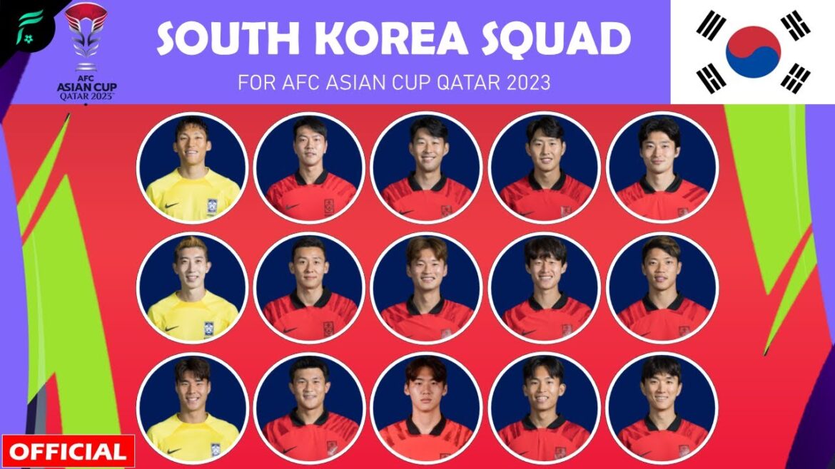 CORÉE DU SUD 🇰🇷 ÉQUIPE DE 26 HOMMES pour la Coupe d'Asie de l'AFC Qatar 2023 |  FAN de Football |  Officiel