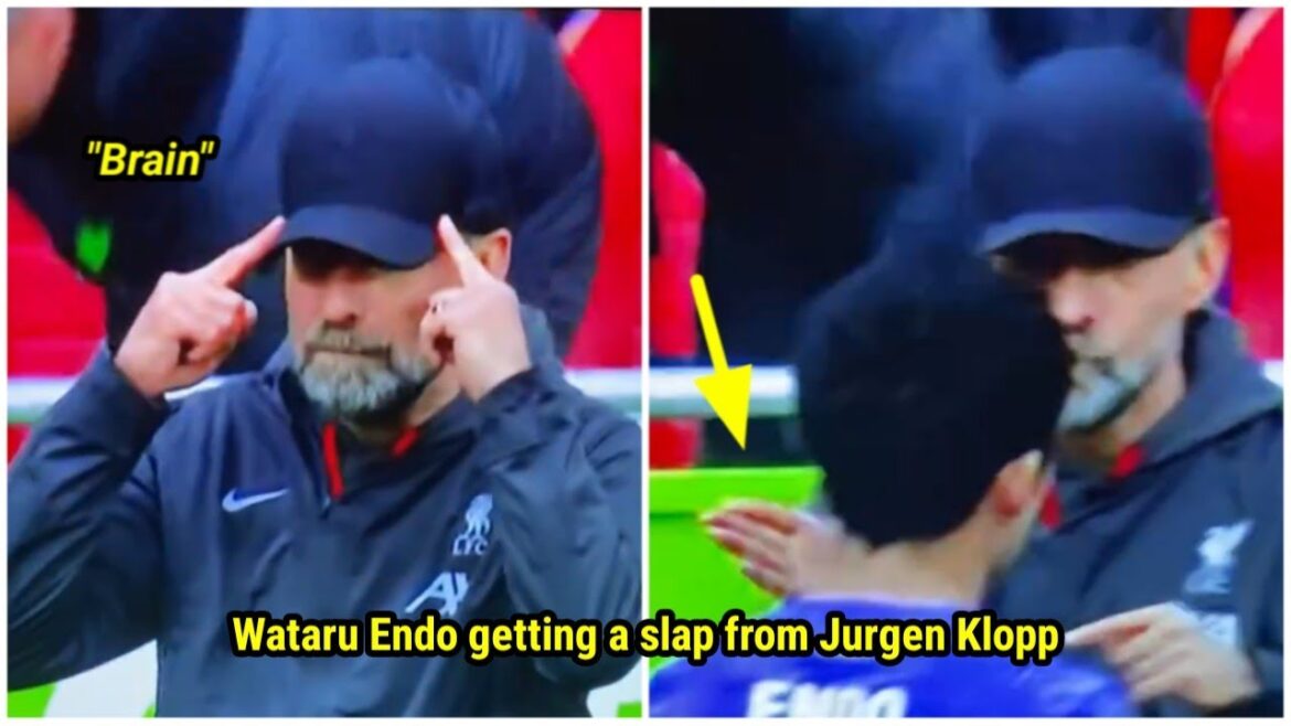 Wataru Endo reçoit une belle gifle de Jurgen Klopp ❤✋|  Brentford contre Liverpool 1-4