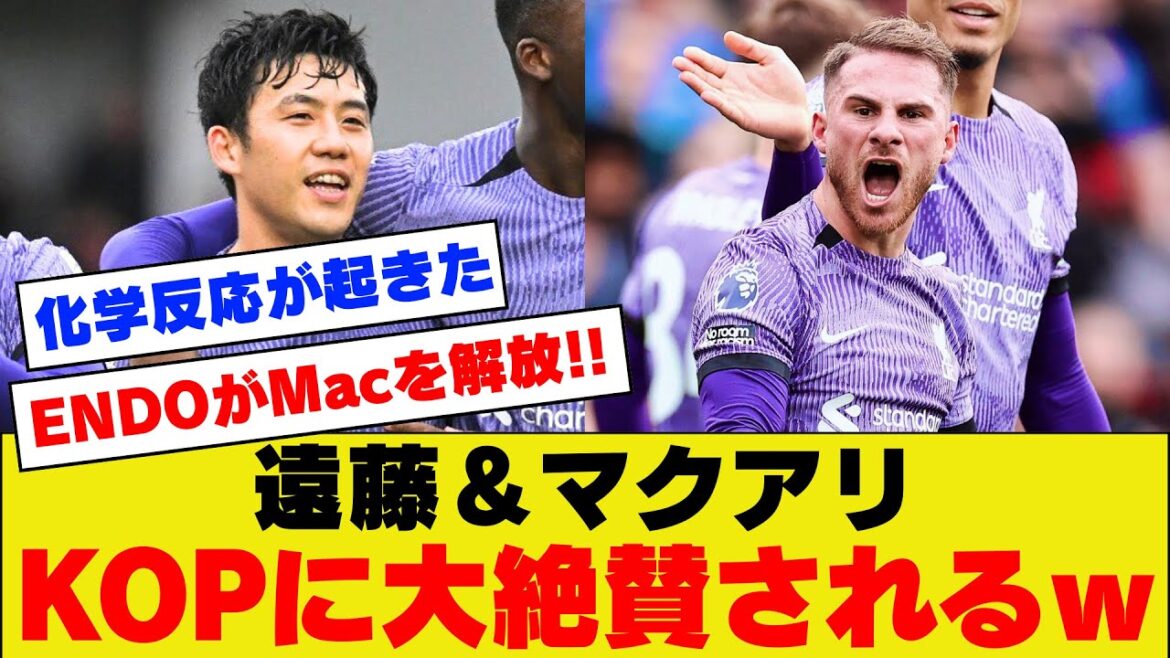 [Bonne nouvelle]Nomination simultanée de Wataru Endo et McAllister, très appréciées par les KOP étrangers[Liverpool]