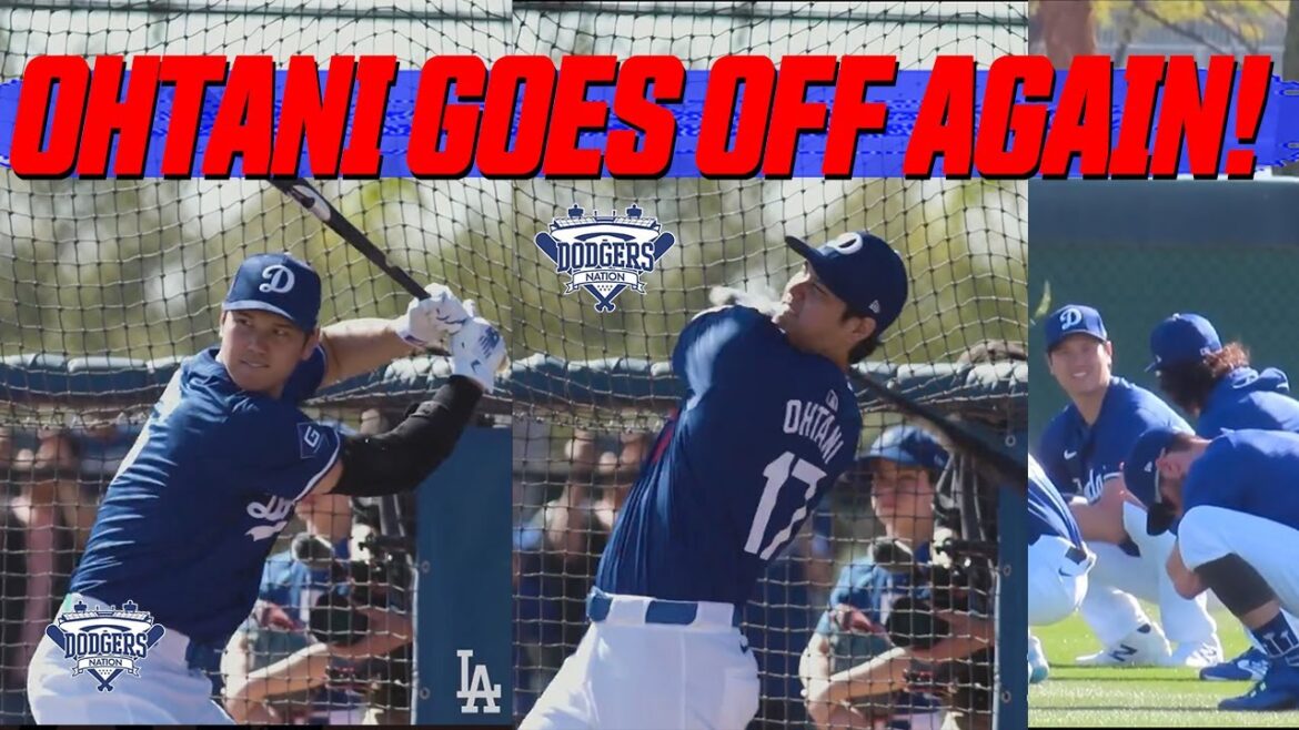 Shohei Ohtani - Faits saillants de la 8e journée d'entraînement de printemps, s'étire avec James Outman et réussit plus de circuits