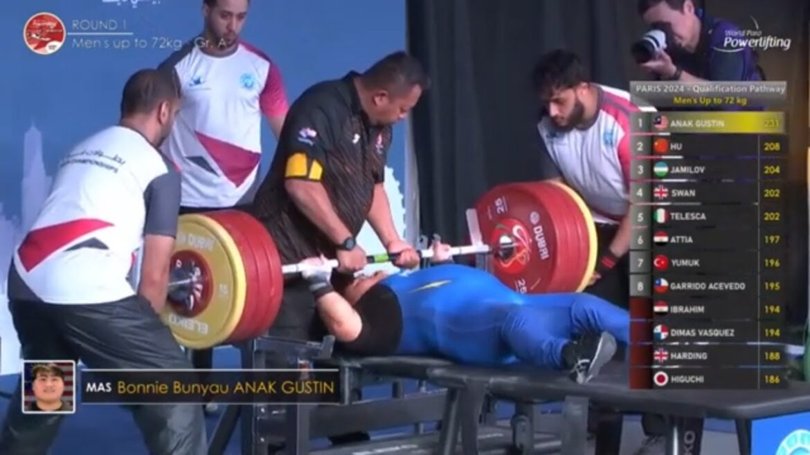 BONNIE BUNYAU GUSTIN (MALAISIE) remporte l'or au Championnat de la Coupe du monde de para dynamophilie à Dubaï 2024