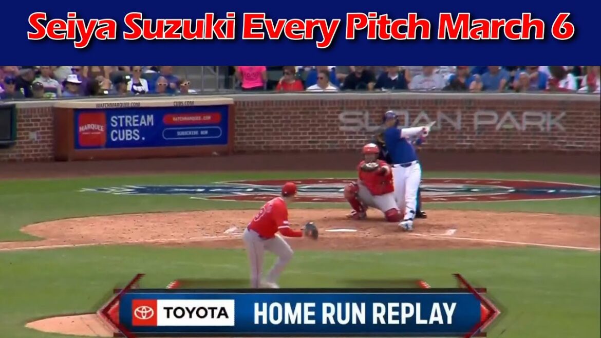 Seiya Suzuki à chaque pitch du 6 mars contre LA Angels