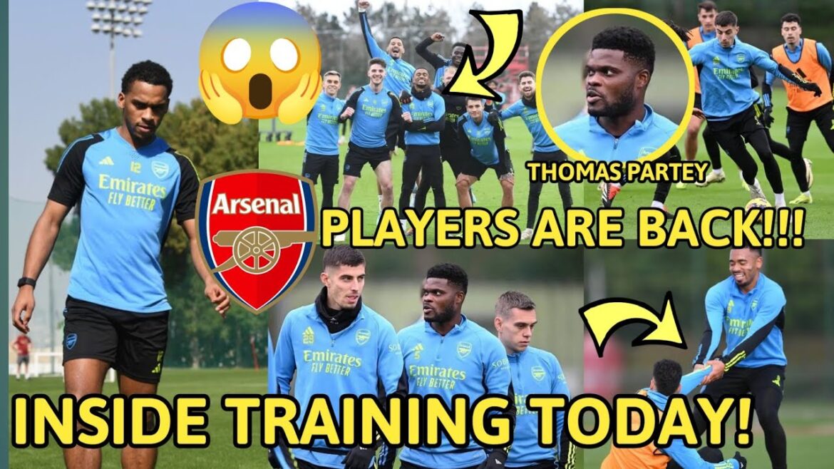 🚨GRAND BOOST !✅Le retour de Tomiyasu !  Jurrien Timber et Thomas Partey à l'intérieur de l'entraînement ARSENAL aujourd'hui !🔥