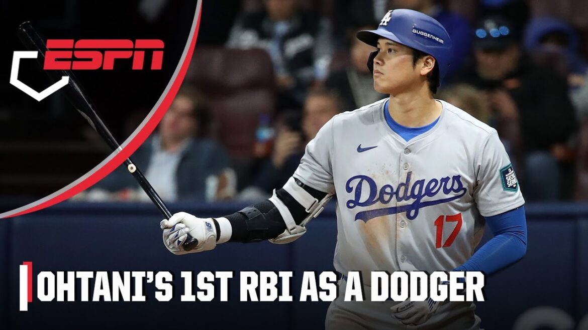 1er RBI de Shohei Ohtani avec les Dodgers 👏 |  MLB sur ESPN