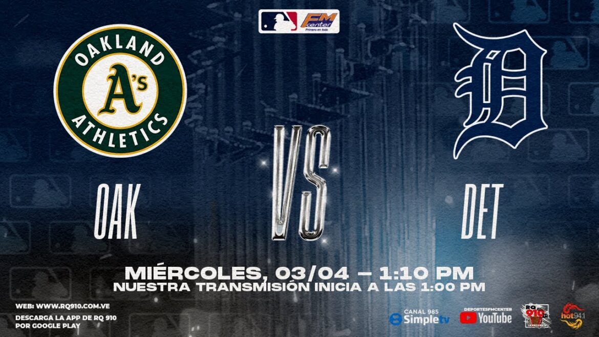 GRANDES LIGUES EN DIRECT (04/06/2024) |  ATHLÉTISME D'OAKLAND CONTRE LES TIGRES DE DETROIT ⚾