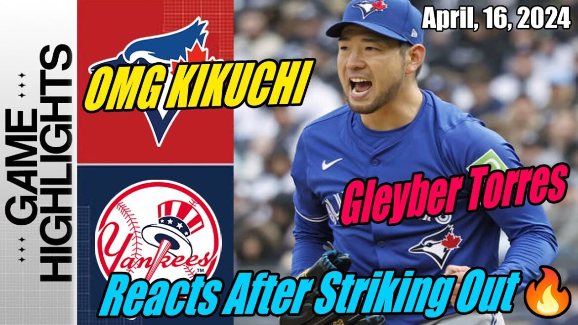 Faits saillants des TOR Blue Jays contre les Yankees de New York |  16/04/2024 |  Yusei Kikuchi réagit après avoir éliminé Torres