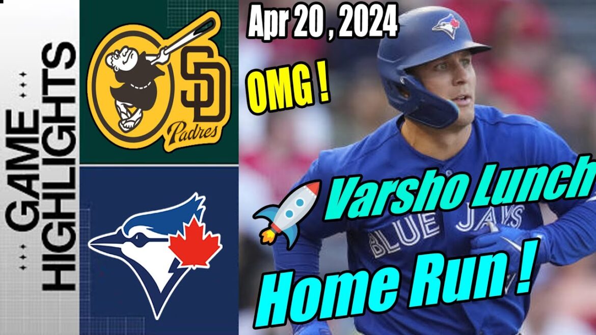 Padres de San Diego contre Blue Jays de Toronto [TODAY] Faits saillants 20 avril 2024 |  Varsho 3-Run Home Run!  👏