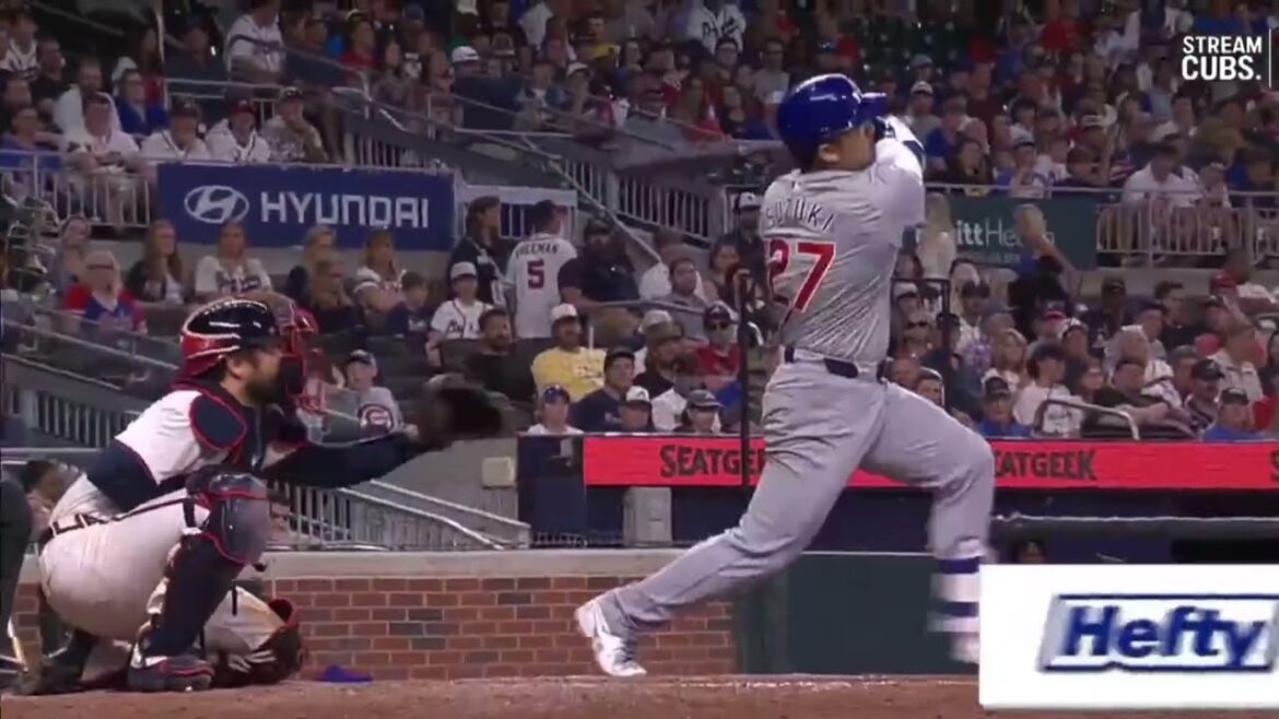 Seiya Suzuki réussit son 4ème home run ! Un tir puissant au centre gauche !Premier coup de circuit après son retour de blessure