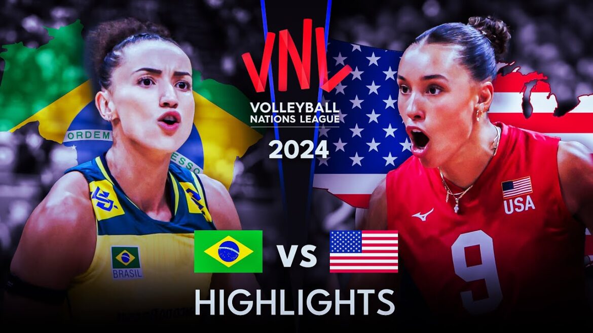 🇧🇷 BRÉSIL vs USA 🇺🇸 |  Faits saillants |  VNL Féminine 2024
