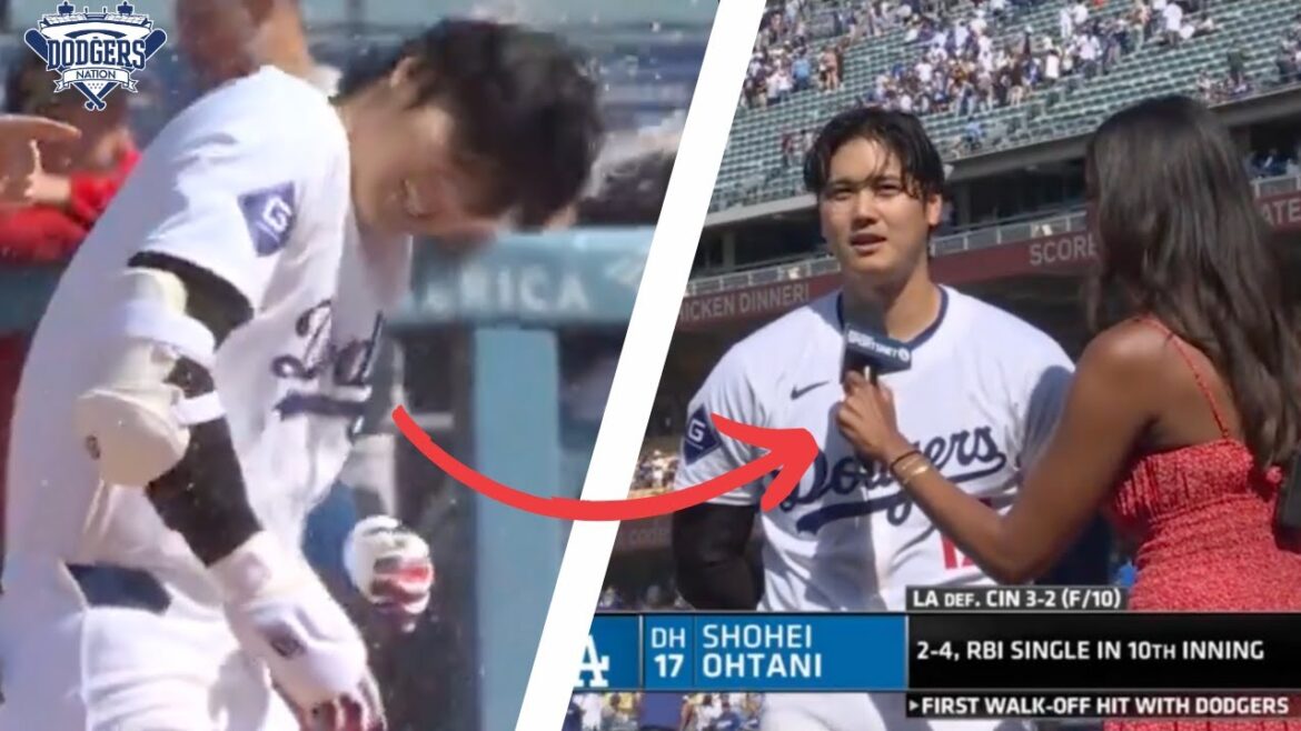 SHOHEI OHTANI FAIT LE 1ER WALK-OFF EN TANT QUE DODGER !  Réaction d'après-match, célébration complète et plus encore !