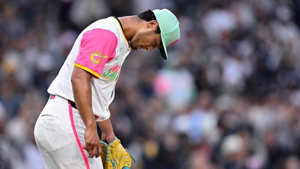 Le record de 25 manches sans point de Yu Darvish se termine ! 5 2/3 de manches (81 lancers), 7 points (7 mérités) !!