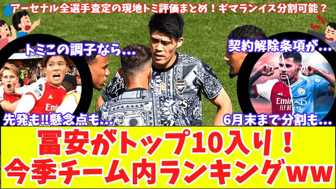 [Classement Top 10 par l'équipe Tomiyasu !!  ]Évaluez tous les joueurs d'Arsenal cette saison ! Quel est le classement de Tomiyasu ? Résumé de la notation des médias locaux ! Est-il possible de rompre la clause libératoire de Guimarães dans un délai d'un mois ?Le nouvel Unileak de la saison prochaine