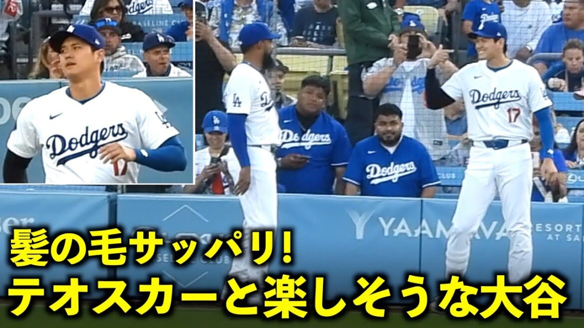 Les cheveux sont rafraîchissants ! Shohei Otani s'amuse à discuter avec Teoscar ![Images locales]1er juin Dodgers contre Rockies Game 1