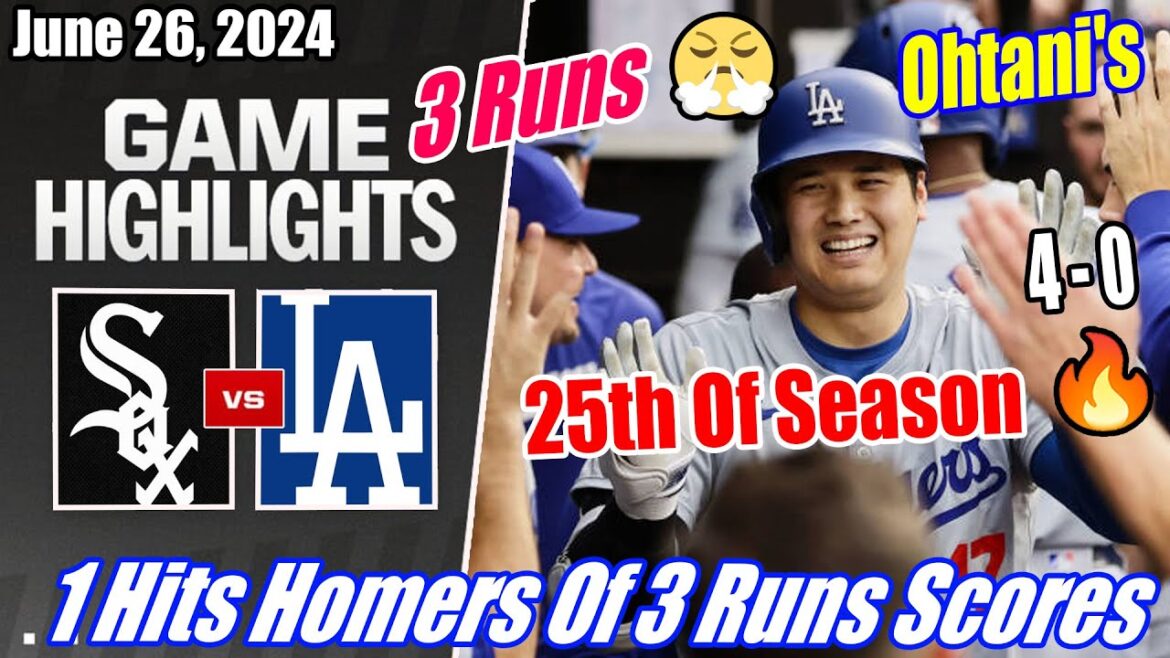 Dodgers vs WhiteSox FAITS SAILLANTS COMPLETS 26/06/24 |  Ohtani réussit son 25e circuit 👏 Scores de 1 circuit et 3 points 🔥