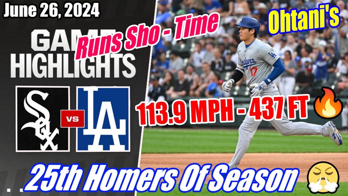 Dodgers vs WhiteSox FAITS SAILLANTS DU JEU 26/06/24 |  Shohei Ohtani frappe son 25e circuit 👏 113,9 MPH - 437 FT 🔥